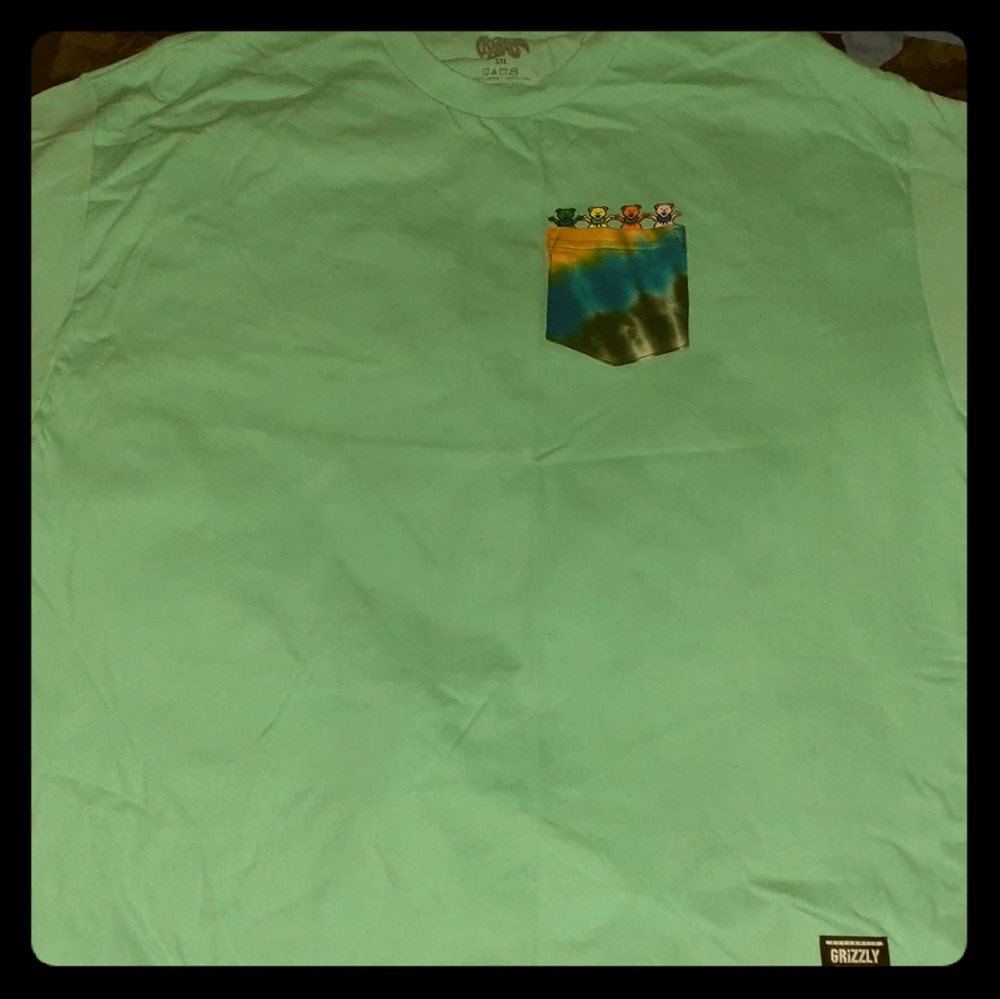 Men's NEW GRIZZLY "BEAR LOGO" GREEN TSHIRT 2X